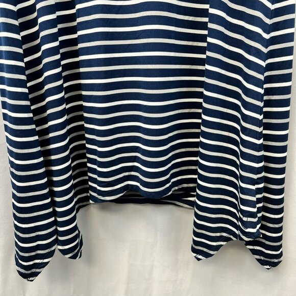 Cuddl Duds Womens Shift Dress Navy White Stripe Cutout Back Short Sleeve XS - Picture 9 of 10